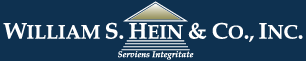 William S. Hein & Co., Inc. logo in white with a gold roof on a blue background